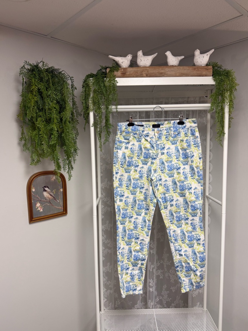 Talbots Water Colour Vases Slime Ankle Jeans - Size 12